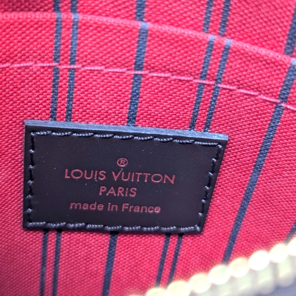 Louis Vuitton Neverfull PM Pochette Pouch Damier Ebene NWOT - Picture 7 of 10